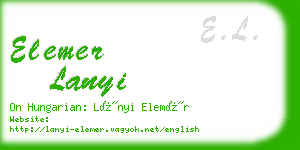 elemer lanyi business card